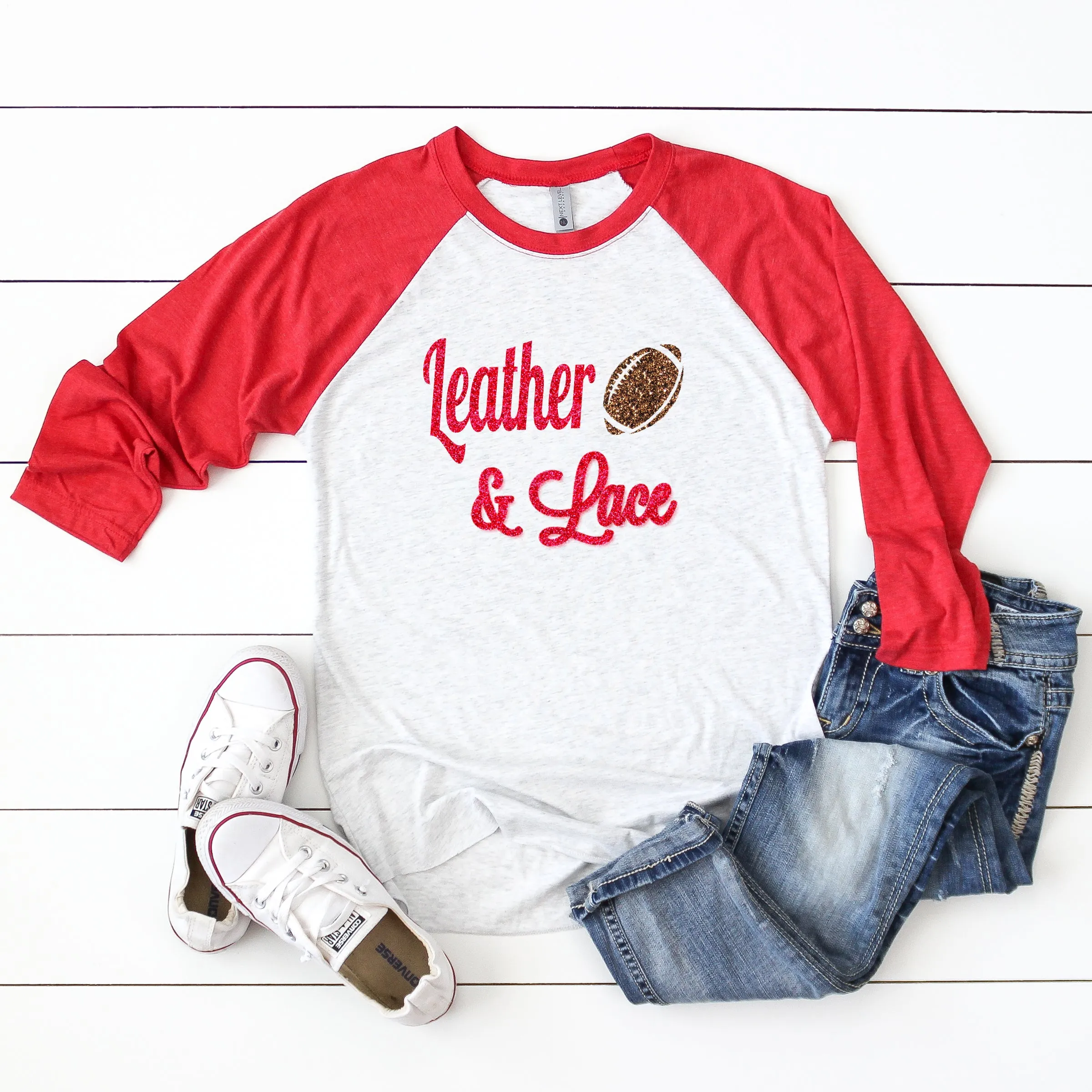 Leather & Lace Football Raglan