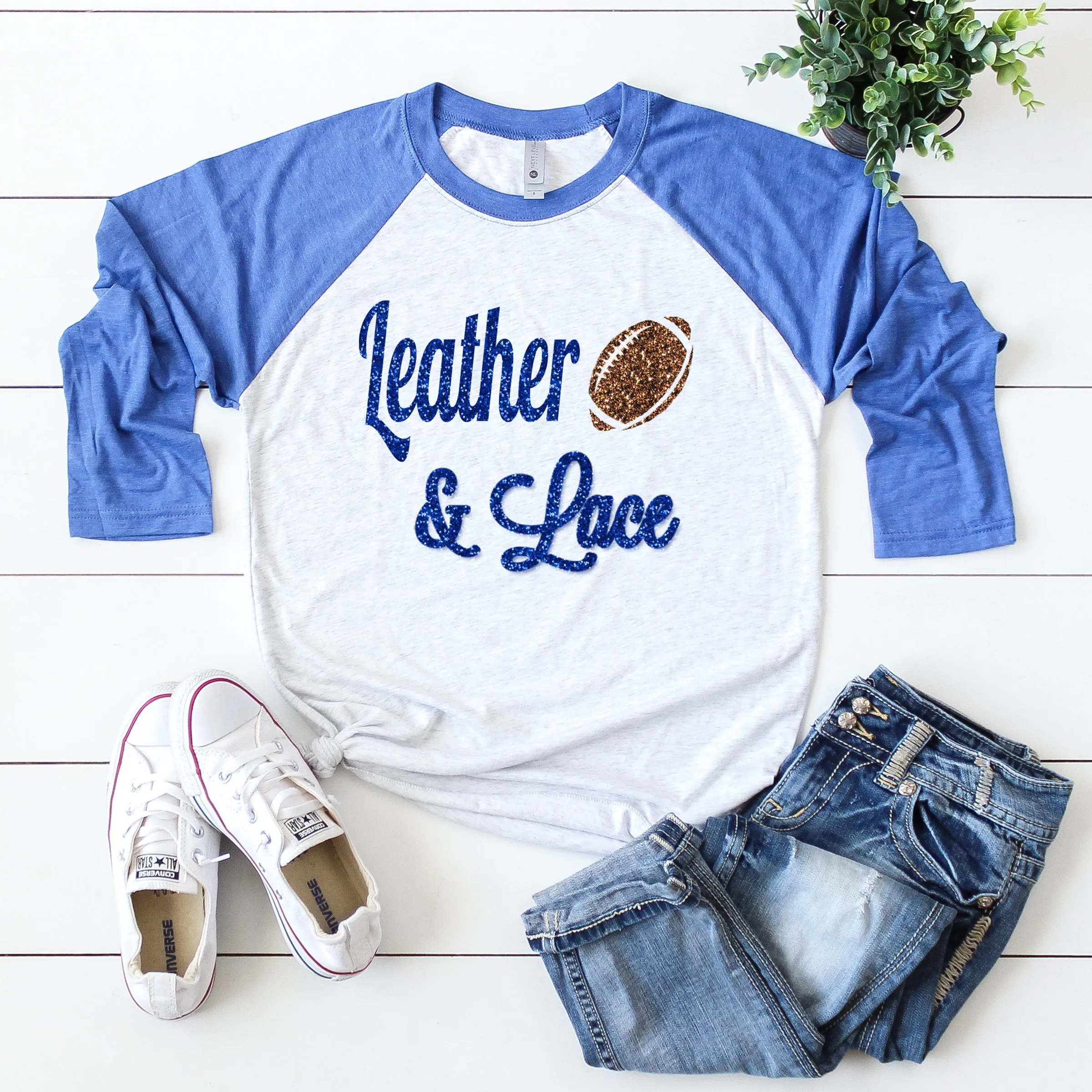 Leather & Lace Football Raglan