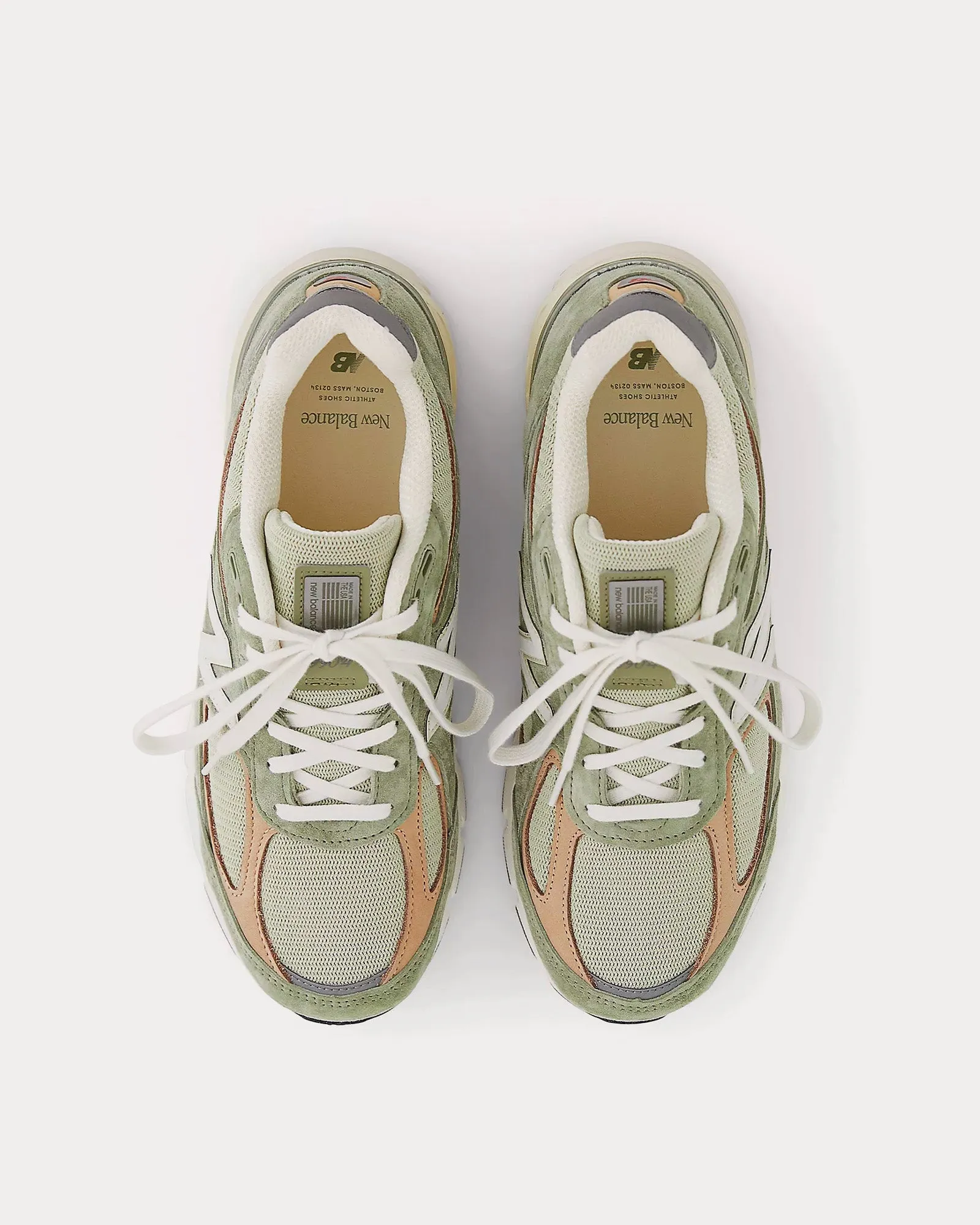 Made in USA 990v4 Olive / Incense Low Top Sneakers