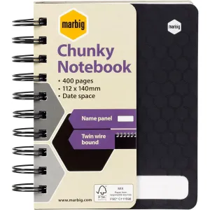Marbig Chunky Notebook 400 Page 112x140mm Black