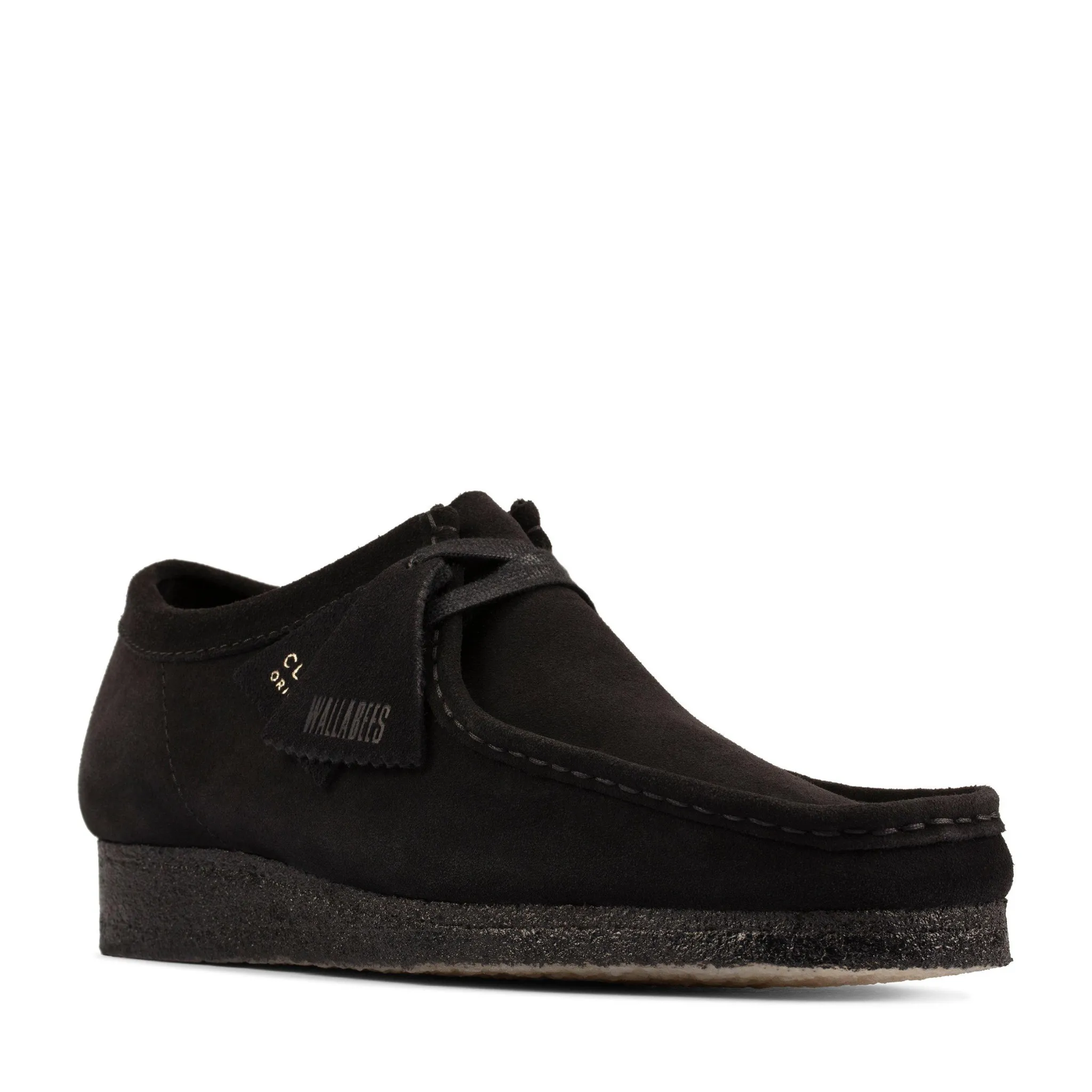 Mens Clarks Originals Black Suede Wallabee Shoes