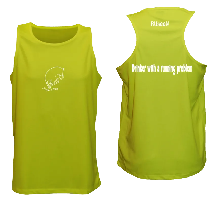 Men's Reflective Tank Top- Drinker with a Running Problem