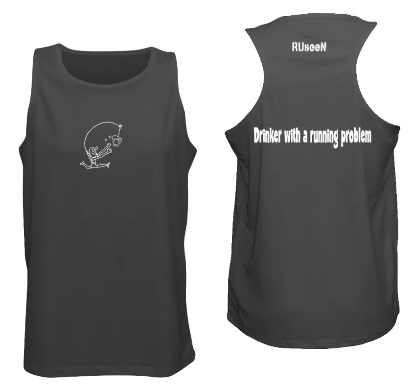 Men's Reflective Tank Top- Drinker with a Running Problem