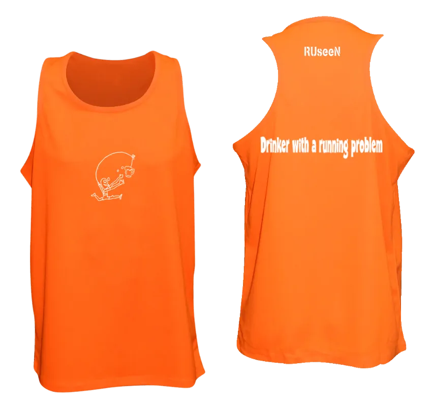 Men's Reflective Tank Top- Drinker with a Running Problem