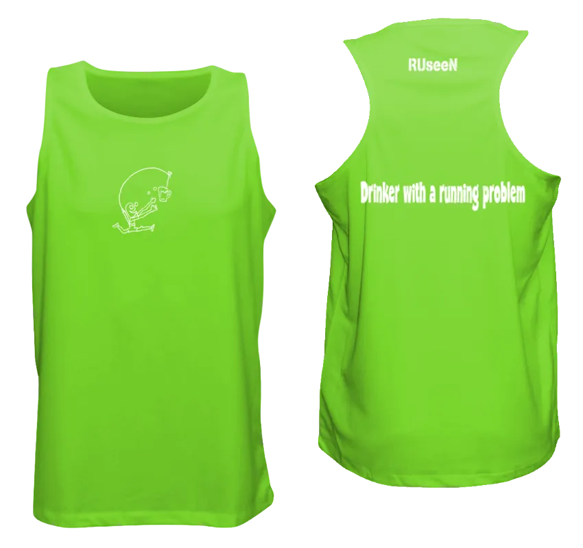Men's Reflective Tank Top- Drinker with a Running Problem