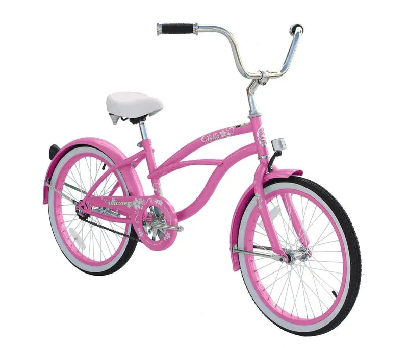 Micargi Jetta 20 in girls Beach Cruiser Pink w/ Fenders -Live4Bikes
