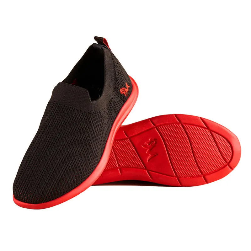 Neeman's Slip-On Casual Shoes for Men| Black & Red | Padded Insole
