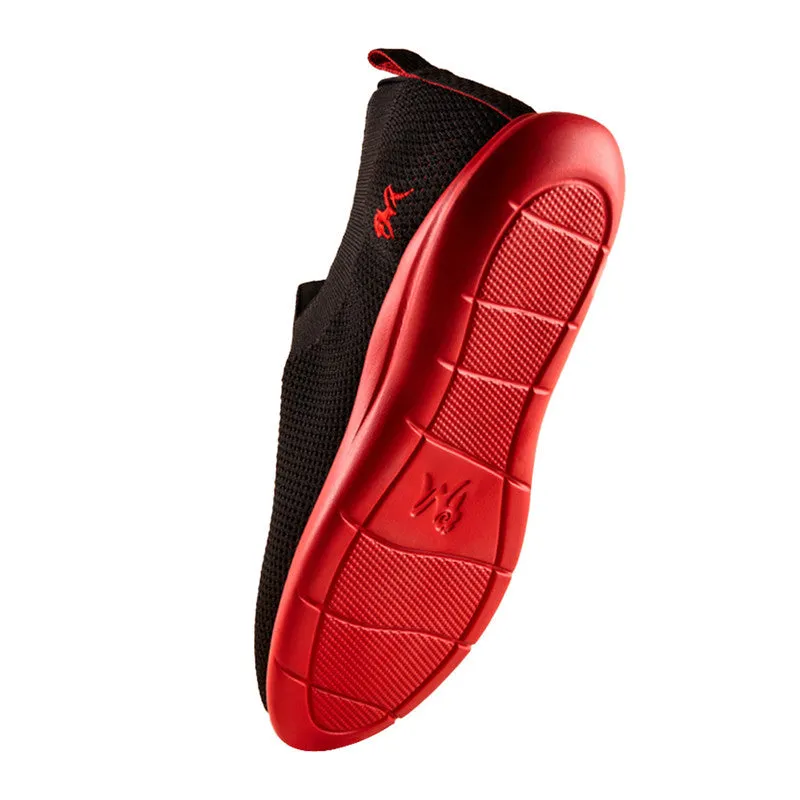 Neeman's Slip-On Casual Shoes for Men| Black & Red | Padded Insole