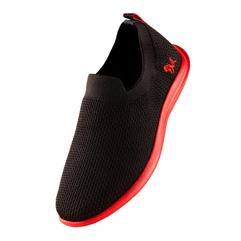Neeman's Slip-On Casual Shoes for Men| Black & Red | Padded Insole