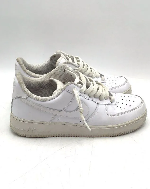 Nike Men's Air Force 1 '07 White Low-Top Lace-Up Athletic Shoes - Size 9.5
