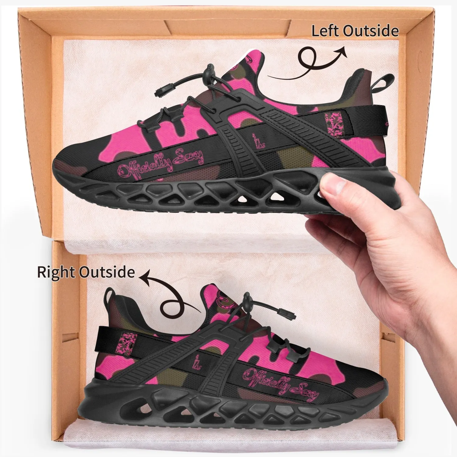 Officially Sexy Pink Army Camouflage Collection Mesh Running Shoes