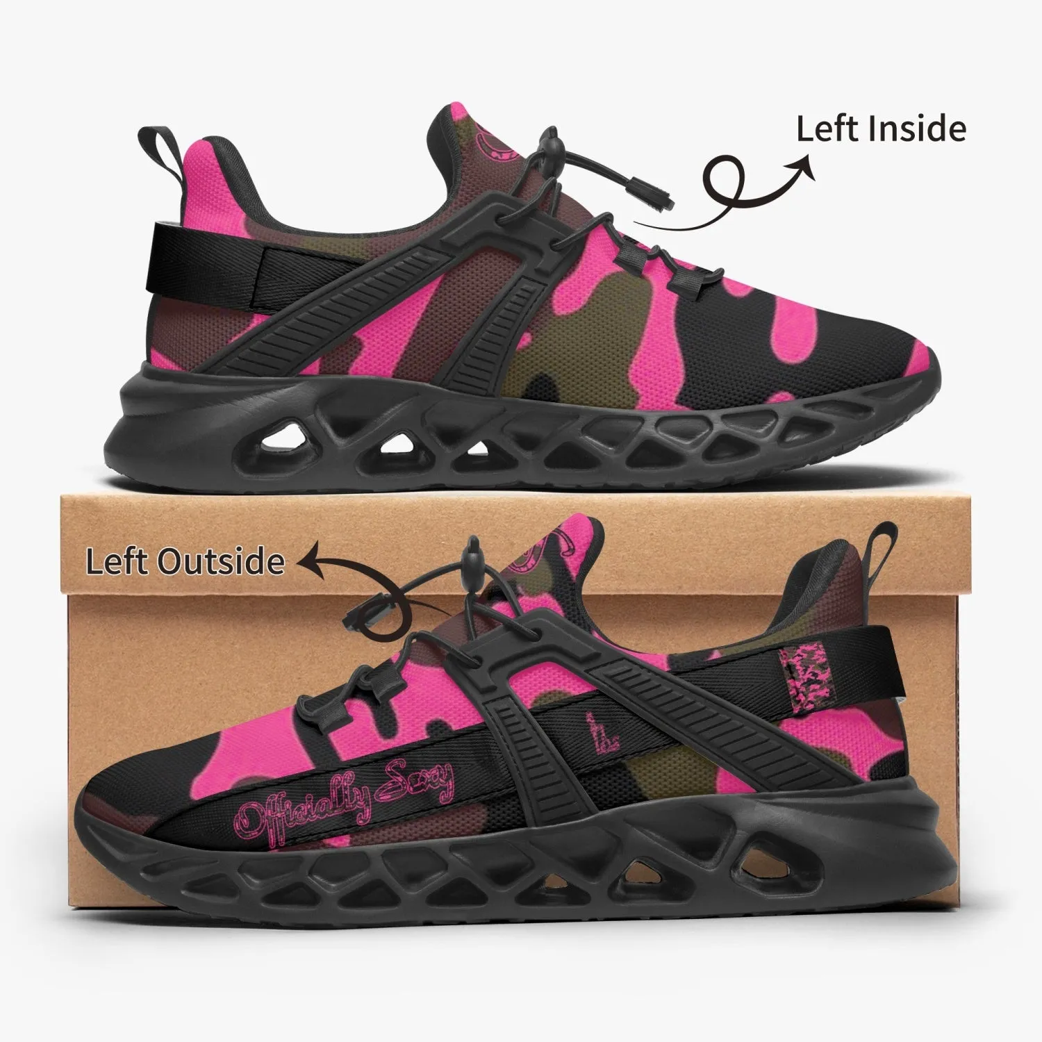Officially Sexy Pink Army Camouflage Collection Mesh Running Shoes