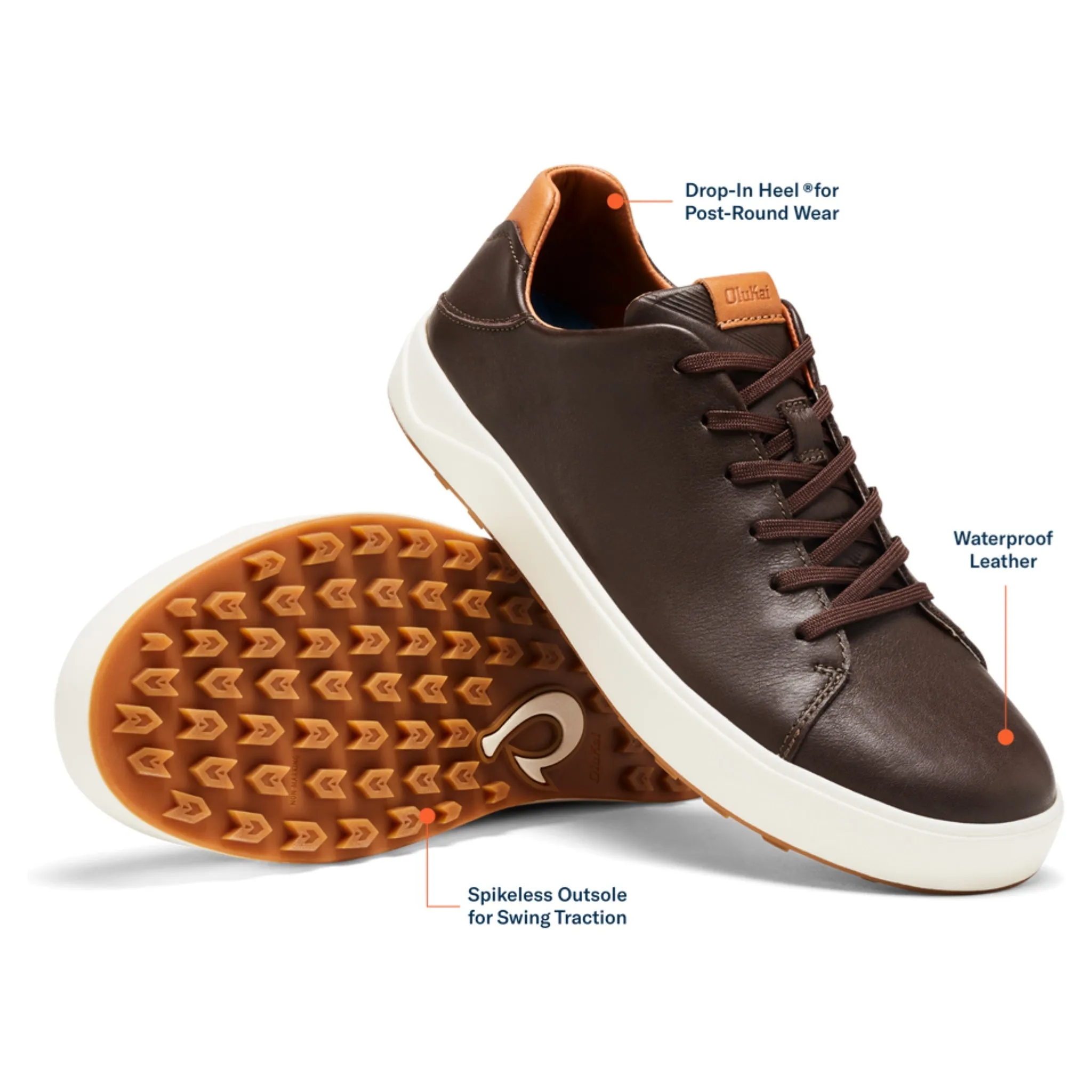 Olukai | Wai'alae Men's Leather Golf Shoes