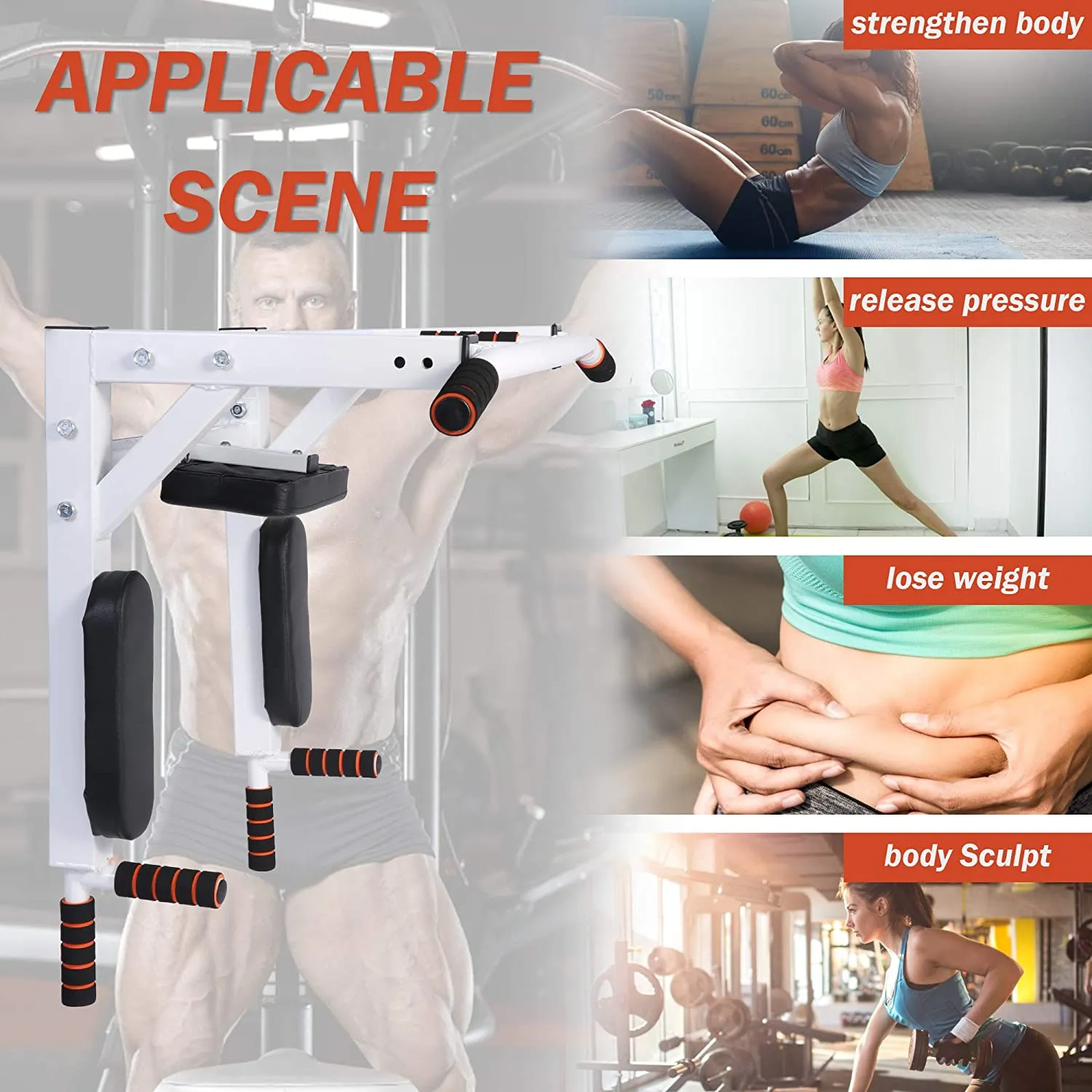 (Out of Stock) Versatile 2-in-1 Wall Mounted Pull Up Bar and Dip Station for Home Gym - Supports up to 330 Lbs