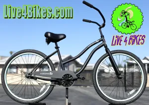 Portofino Womens Beach Cruiser 26 in Black/ Green  - Live4Bikes