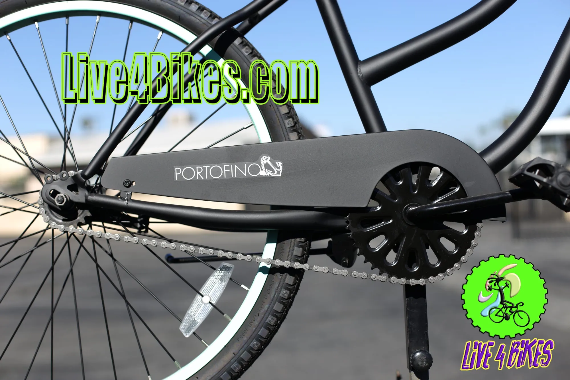 Portofino Womens Beach Cruiser 26 in Black/ Green  - Live4Bikes