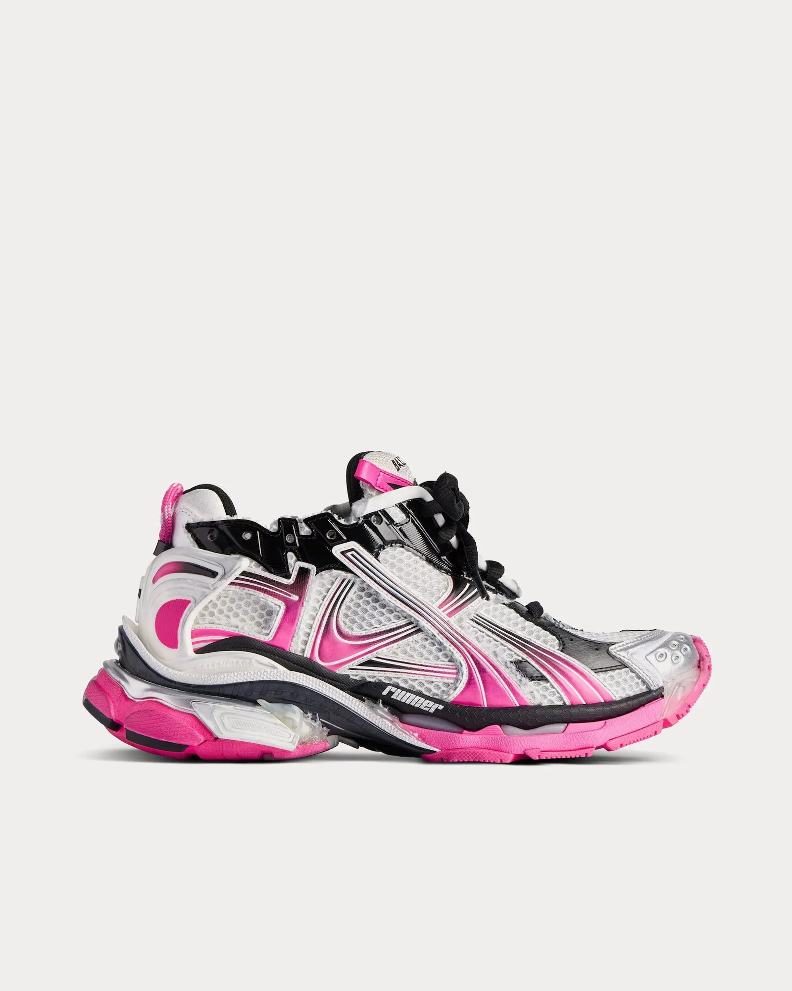 Runner Gradient White / Pink / Black Low Top Sneakers