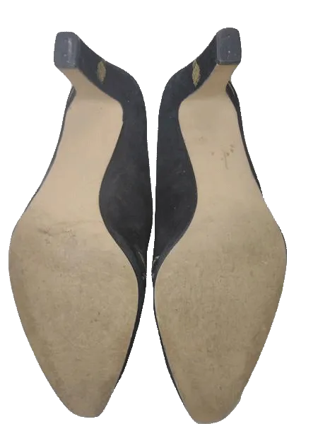 Shoes Black Suede Pumps Size 10-1/2  SKU 000131