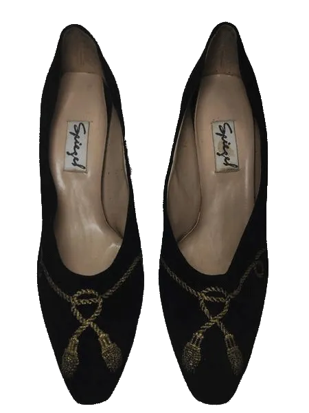 Shoes Black Suede Pumps Size 10-1/2  SKU 000131