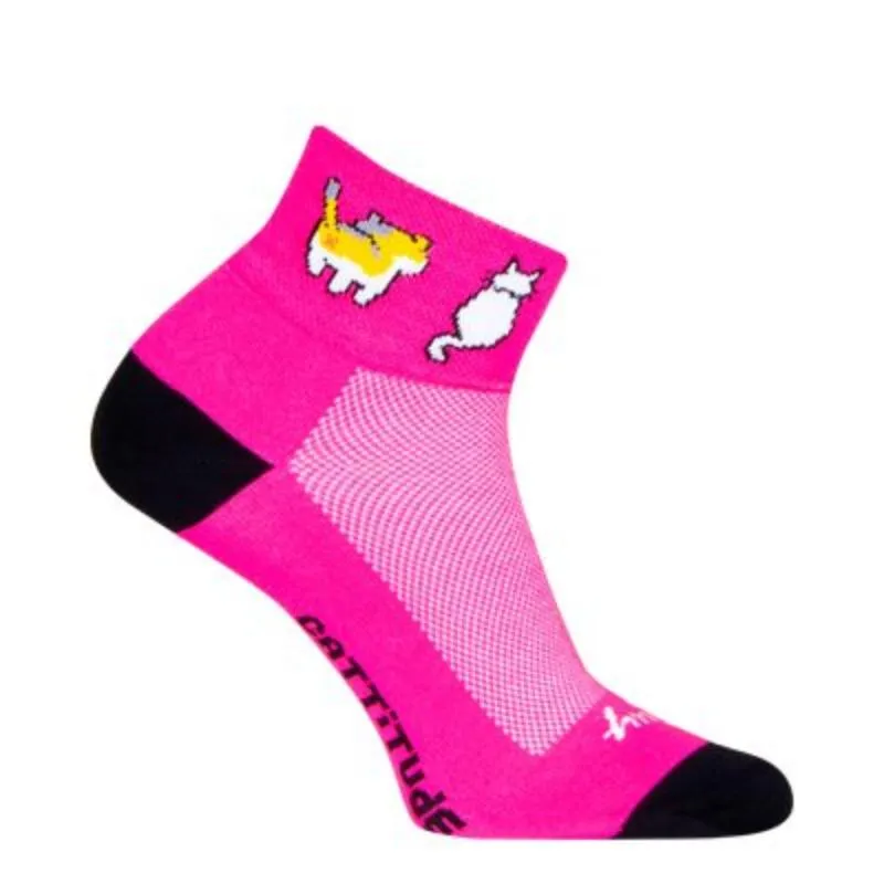 SockGuy Women's Cattitude 2" Classic Bike Sock