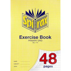 Spirax 114 Exercise Book Primary Grid 10 X 5Mm 70Gsm 48 Page A4