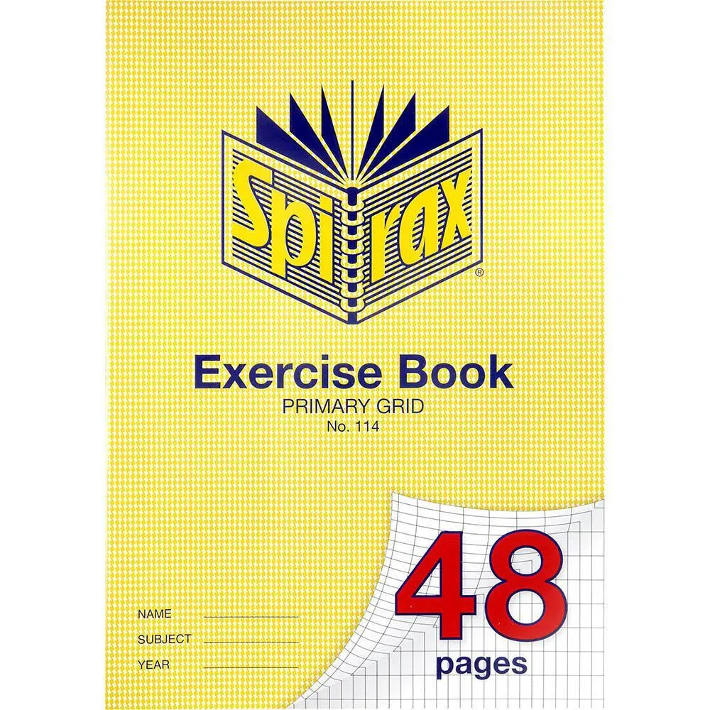 Spirax 114 Exercise Book Primary Grid 10 X 5Mm 70Gsm 48 Page A4