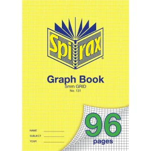 Spirax 131 Graph Book 5Mm 96 Page A4
