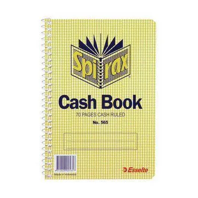 Spirax 565 Cash Book Spiral Bound Side Open 70 Page 167 X 114Mm