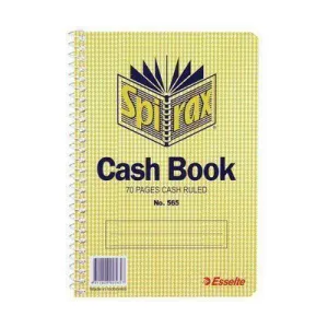 Spirax 565 Cash Book Spiral Bound Side Open 70 Page 167 X 114Mm