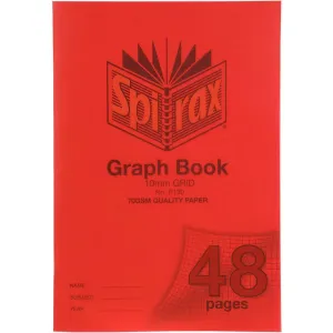 Spirax P130 Graph Book 10Mm Grid 48 Page A4 Red