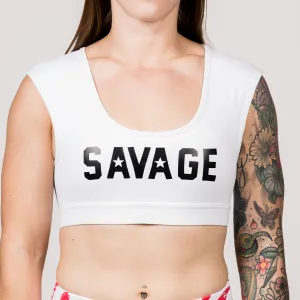 Sports Bra - Crop-Tee Sports Bra - White