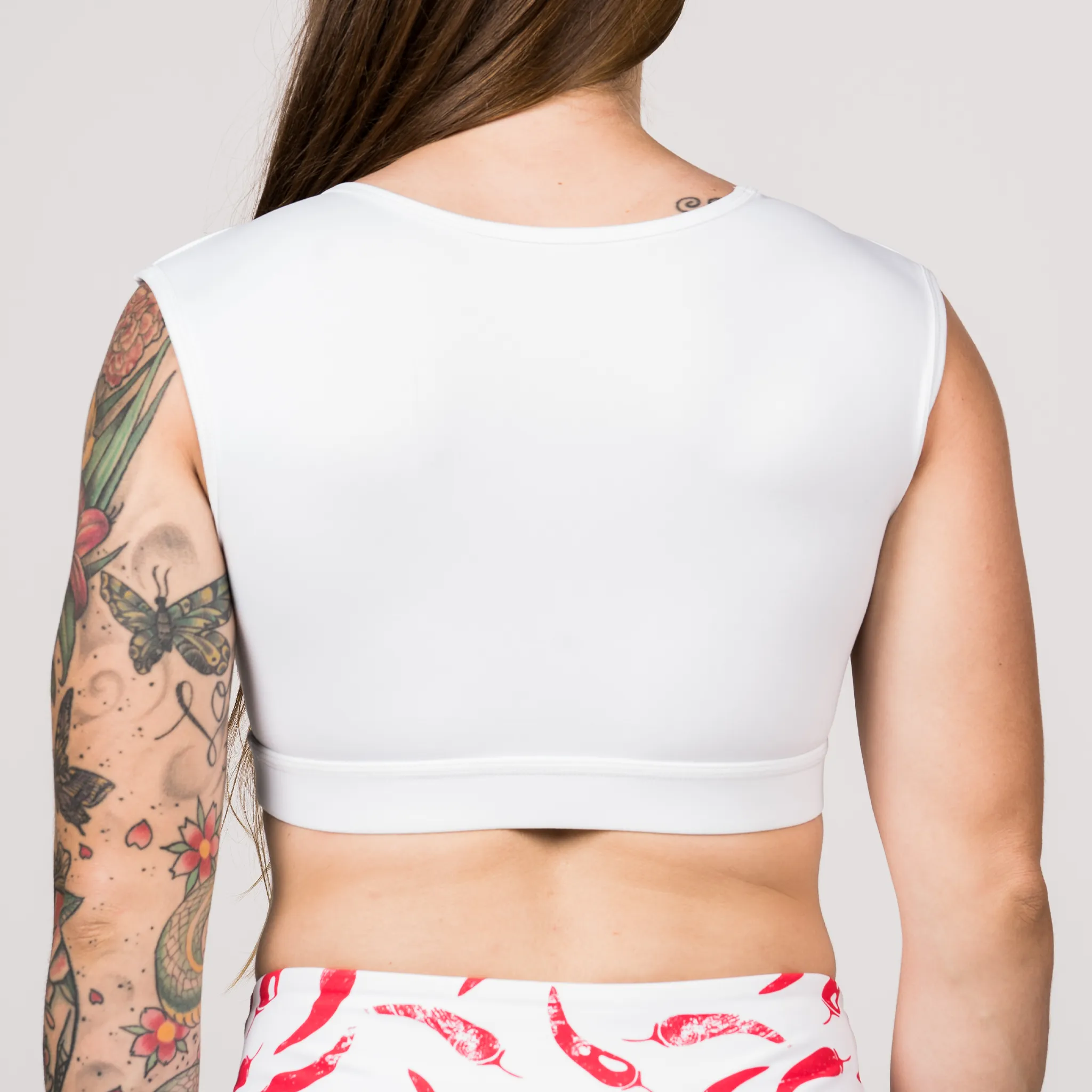 Sports Bra - Crop-Tee Sports Bra - White