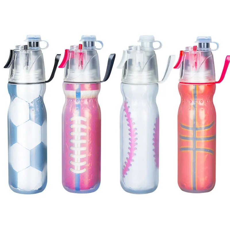 Spray Bottle Bounce Straw 32oz Sports Bottle Plastic Cup with Time Marker