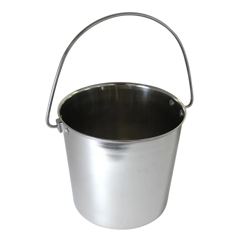 Stainless Steel Pail, Round with Rivets
