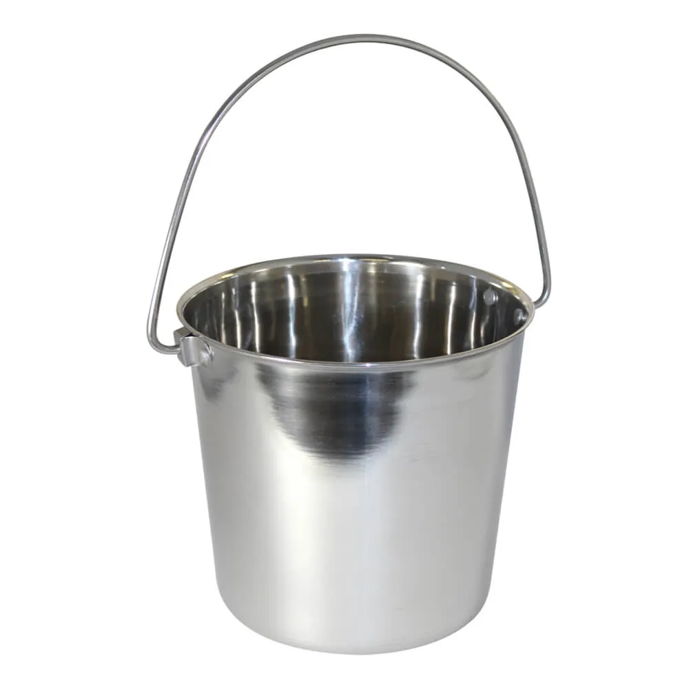 Stainless Steel Pail, Round with Rivets
