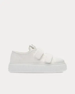 Strap Denim White Low Top Sneakers