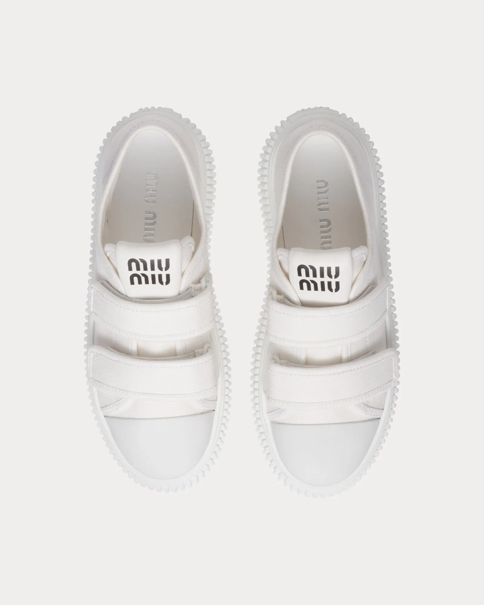 Strap Denim White Low Top Sneakers