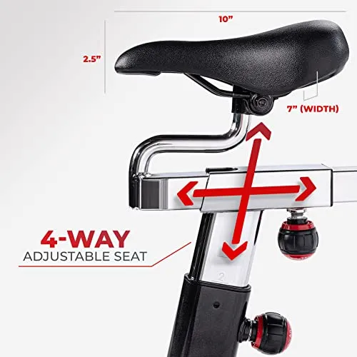Sunny Health & Fitness Indoor Cycling Exercise Bike with Heavy 49 LB Chrome Flywheel - SF-B1002
