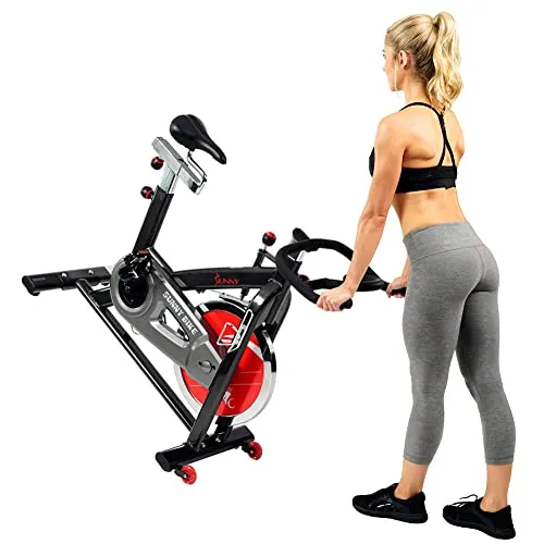Sunny Health & Fitness Indoor Cycling Exercise Bike with Heavy 49 LB Chrome Flywheel - SF-B1002