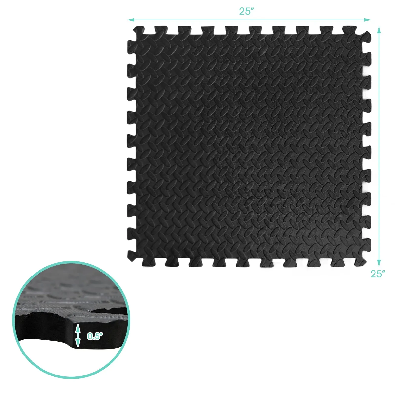 Tangkula 12 Tiles Exercise Flooring Mats with Border, Non-Slip EVA Foam Protective Mats