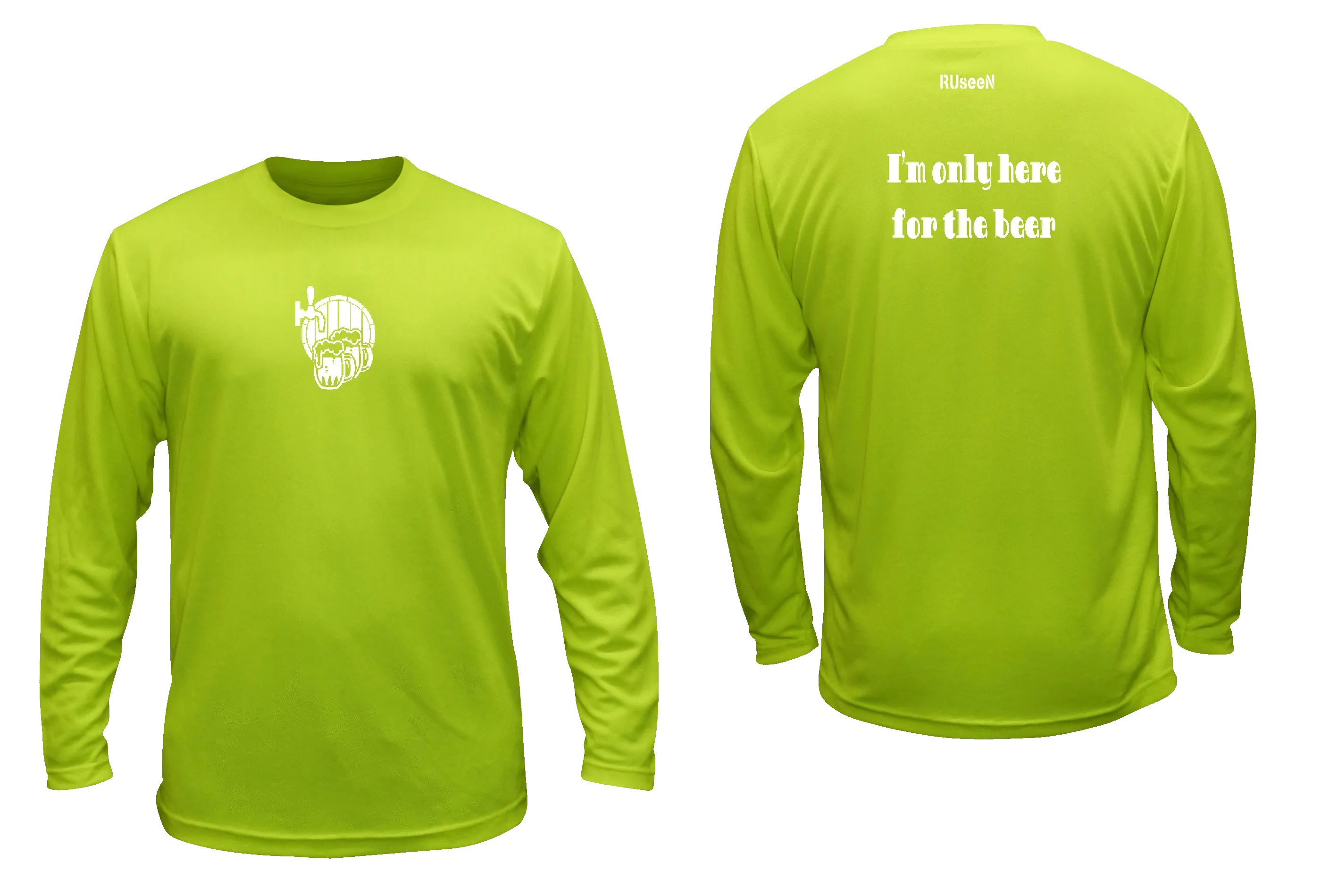 Unisex Reflective Long Sleeve Shirt - I'm Only Here For The Beer