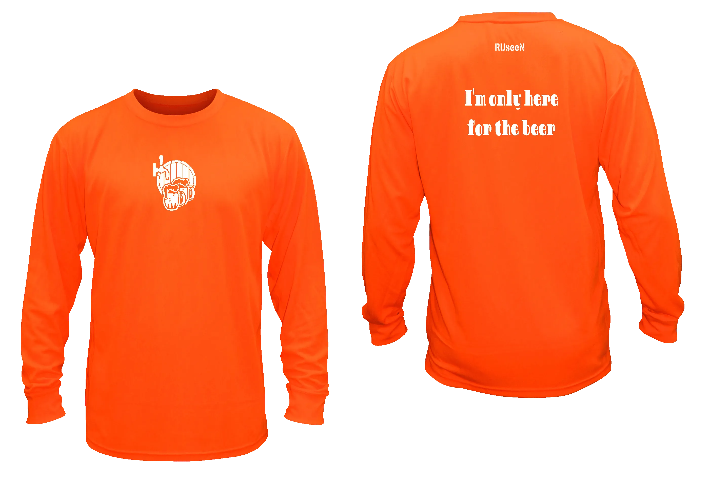 Unisex Reflective Long Sleeve Shirt - I'm Only Here For The Beer