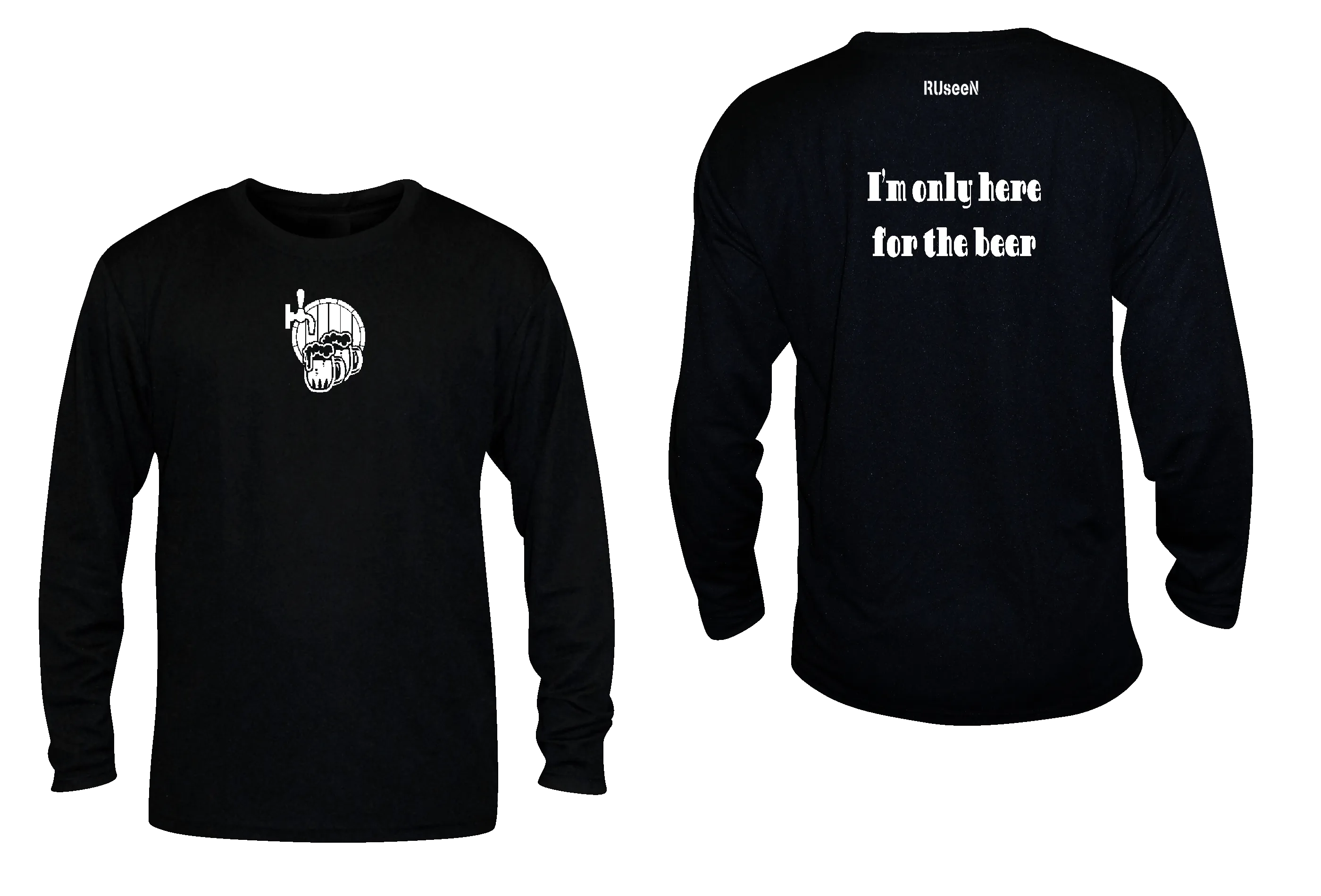 Unisex Reflective Long Sleeve Shirt - I'm Only Here For The Beer