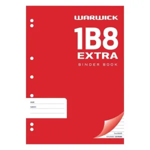 Warwick Exercise Book 1B8 64 Leaf A4 Punched Ruled 7mm