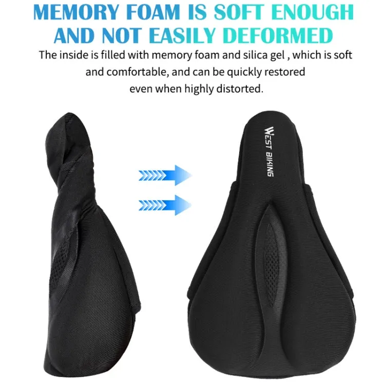 WEST BIKING Bike Cushion Cover Thick Silicone Quick Release Seat Cushion(Black)