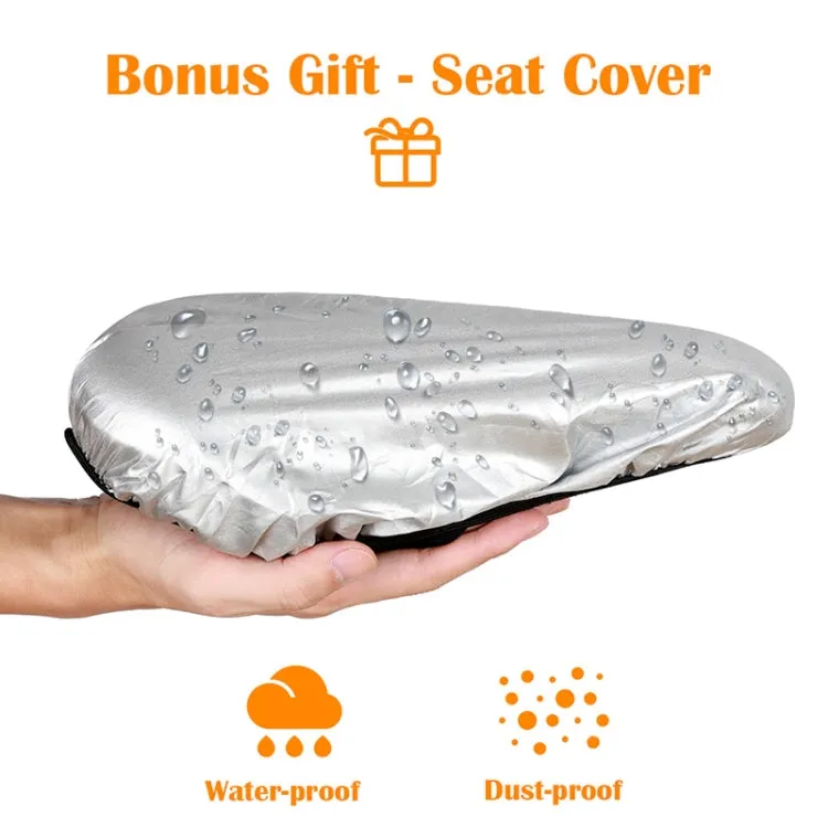 WEST BIKING Bike Cushion Cover Thick Silicone Quick Release Seat Cushion(Black)