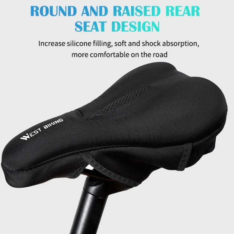 WEST BIKING Bike Cushion Cover Thick Silicone Quick Release Seat Cushion(Black)