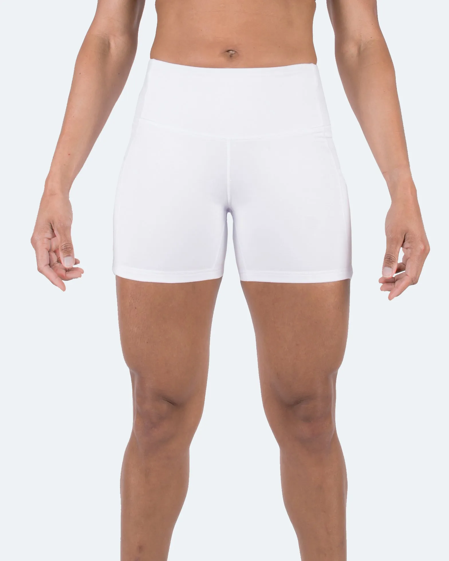 Women's  5" High Waist Biker Shorts Yoga Workout Running Compression Gym Shorts Side Pockets