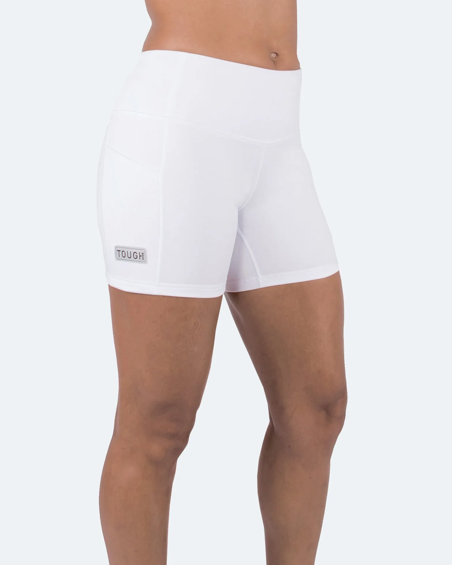 Women's  5" High Waist Biker Shorts Yoga Workout Running Compression Gym Shorts Side Pockets