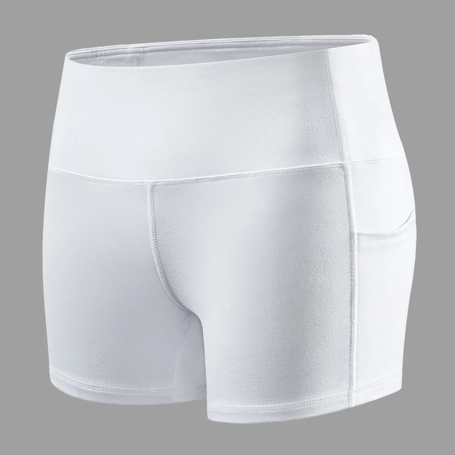 Women's  5" High Waist Biker Shorts Yoga Workout Running Compression Gym Shorts Side Pockets